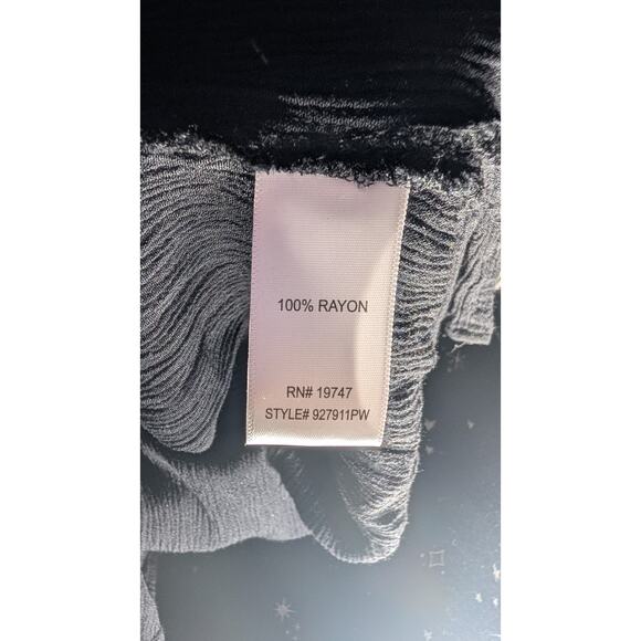 The Pioneer Woman Embroidered Peasant Tunic Sz M 3/4 Puff Sleeve Boho Black - Picture 6 of 6